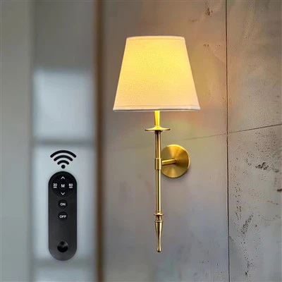 Op batterijen werkende oplaadbare wandkandelaar voor aan de muur